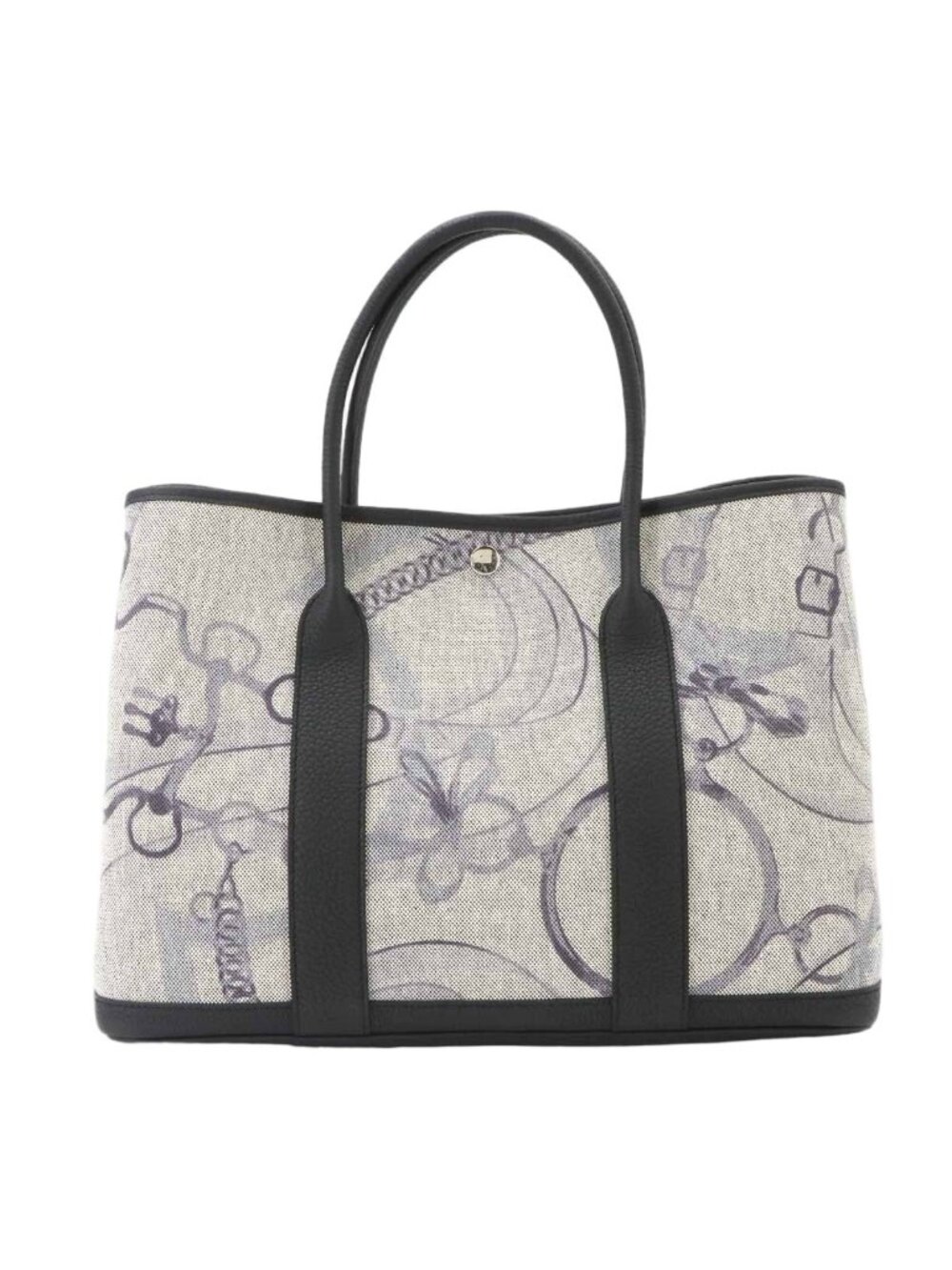 Hermes Garden Party PM Promenade du Matin Tote Toile H Negonda Black